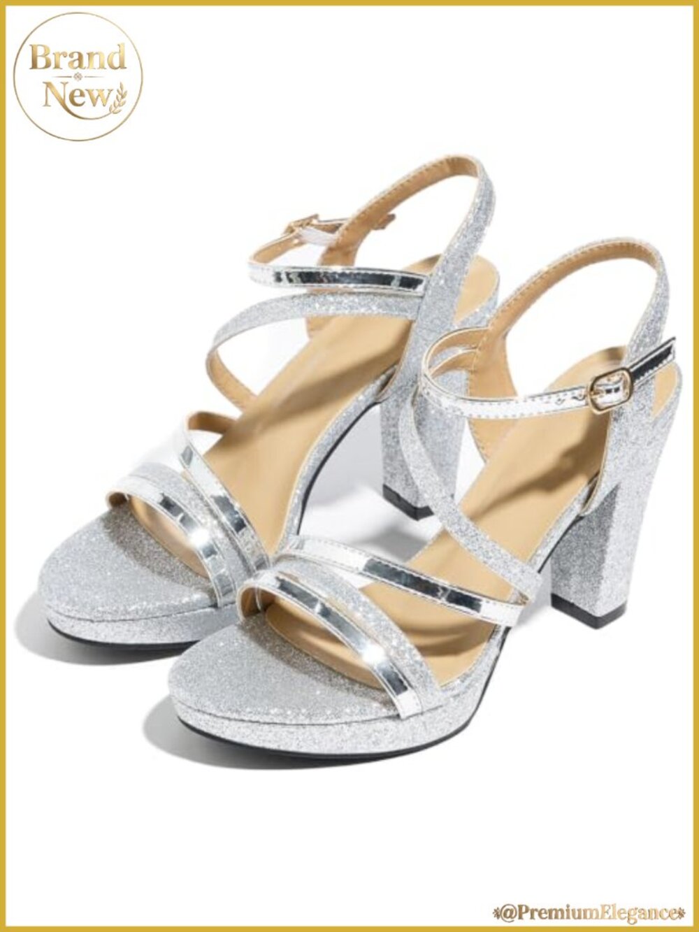 Women's Block Heeled Platform Sandals with PU Insole